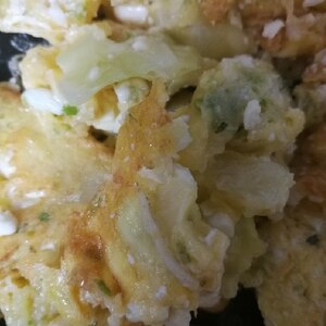 豆腐で作るふわふわお好み焼き【離乳食、幼児食に】